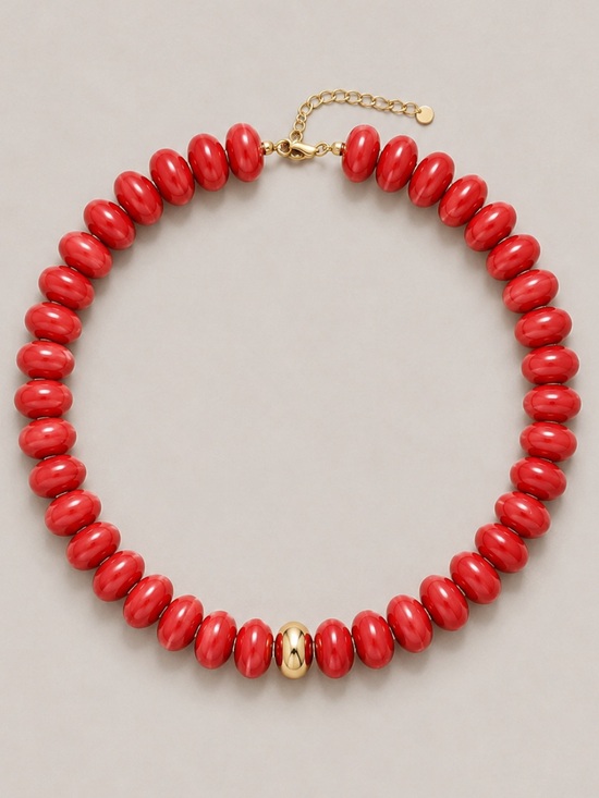 Jewelry - New! Cherry Red Beaded Dopamine Necklace NWOT 1067
